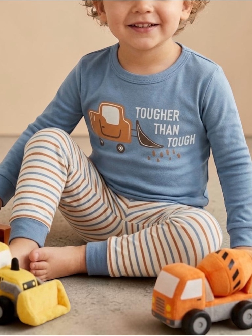 🎉 (2T) Rugged Bear Toddler Boys Construction Excavator Pajama Set